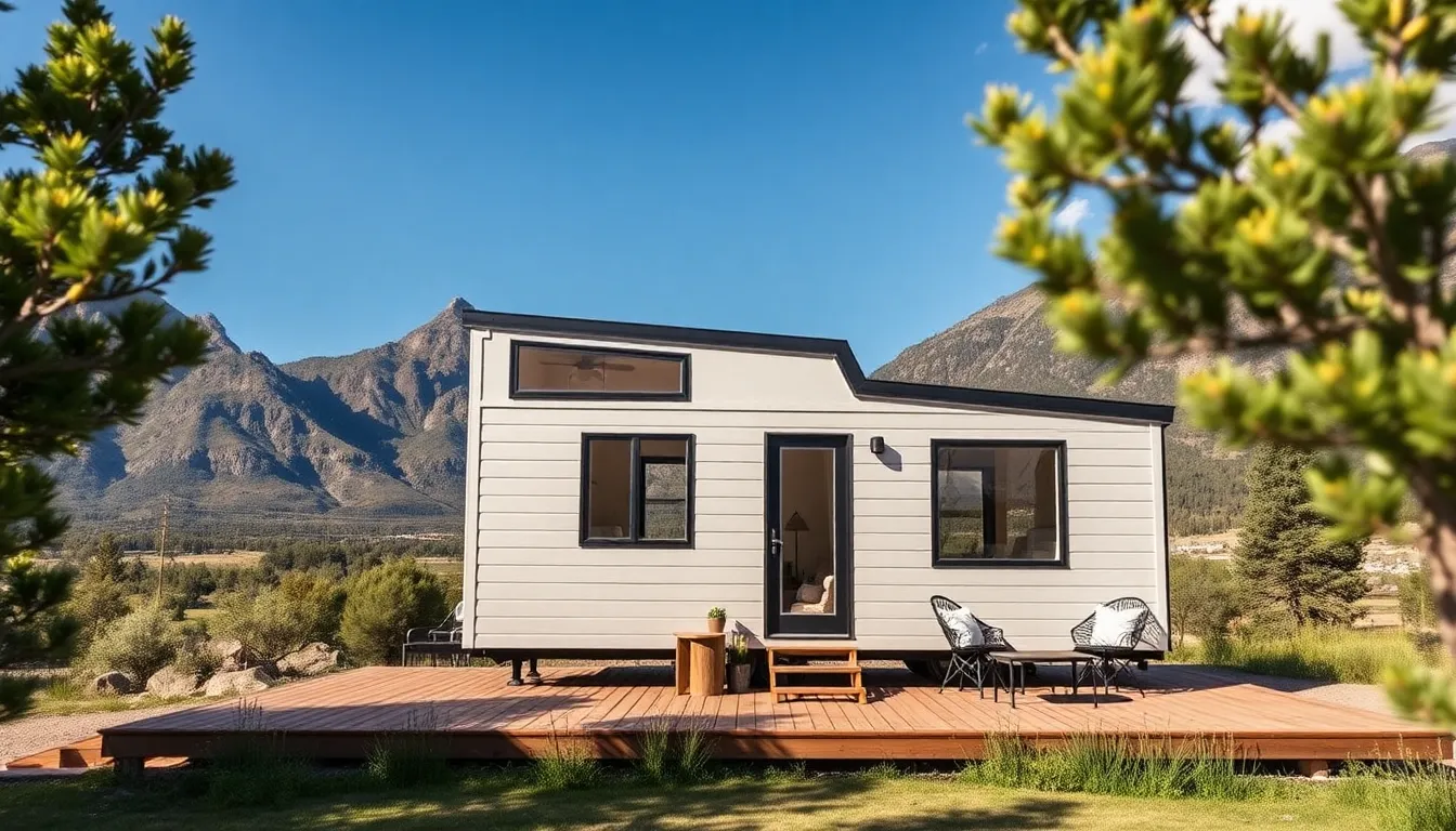 modern tiny home in Colorado Springs with mountain views.